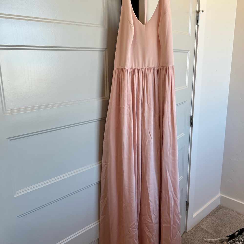 Vera Wang Elegant Pink Halter Maxi Dress